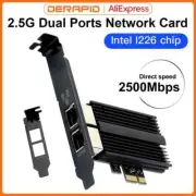 Dual Port RJ45 LAN NIC Gaming Card 2.5G Gigabit Network Card Intel I226