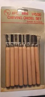 S E 8 Piece MINI WOOD CARVING CHISEL SET - New