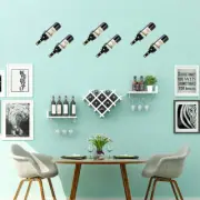1Pc Wine Bottle Rack Metal Black Home Bar Wall Shelves Mounted Wine Rack Storage