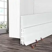 Door Draft Stopper, Ohuhu Door Sweeps, Weather Stripping Under Door Draft Blocker, Door Seal Strip Insulator, Draft Stoppers for Bottom of Doors Soundproof Wind Blocker, White