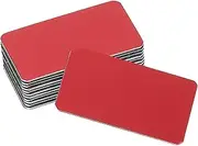 sourcing map 12 Pcs Blank Name Plates, 1.6 x 0.9 Engraved Metal Name Plate Laser Strong Adhesive Nameplate Anodized Aluminium Custom Blank Plates for Signs DIY Crafts, Red