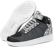 Casual Motorcycle Riding Shoes,Stylish High Top Breathable Motorcycle Shoes for Men,Outdoor Streetbike Off-Road Womens Motorcycle Boots,Unisex,with Shift Protector (Color : Gray, Size : 5.5)