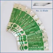 10pc Sterile Carbon Steel No. 11 Sealed Surgical Scalpel Blades for Handle #3, 5