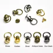 Button Stud Nail Chicago Screw Back with Jump Ring Round Ball Head 5 Color