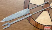 CARVING KNIFE & FORK SET OF DAMASCUS STEEL HAND FORGED BLANK BLADES KNIFE MAKING