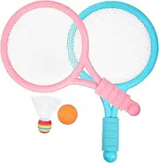 GALPADA 1 Set Badminton Racket and Ball Set Durable Indoor Sports Equipment for Eye Catching Design for Ages Enhances Athletic Skills and Coordination