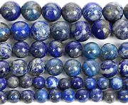 [Hamthuit] Blue Aquamarine Chalcedony Stone Beads Natural Round Loose Beads For Jewelry Making Bracelets DIY Accessories H7372 8mm 44-46pcs