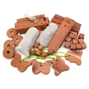 29/40Pcs Cedar Wood Natural Moth Odour Rings Hanging Clothes Insects Deterrent
