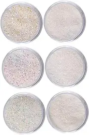 IWOWHERO White Bright Nail Glitter Powder Fine Dust Sequins for Stunning Nail Art Decoration Shine for UV Gel Applications for