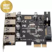 U3-038 4-Port PCI-E to USB 3.0 Hub Expansion Card Adapter, 5Gbps for Motherboard