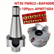 BAP400R 80-27 6Flute CNC Face Milling Cutter +NT30-FMB27 +10Pcs APMT1604PDER