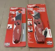 Milwaukee Press & Flip Fastback Utility Folding Knives Set of 2