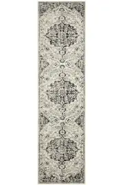 Maya Charcoal Medallion Transitional Hallway Runner