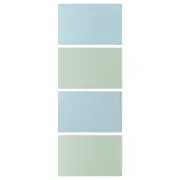 MEHAMN 4 panels for sliding door frame, light blue/light green, 75x201 cm