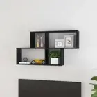 High Gloss Black Wall Shelf 100cm Stylish Engineered Wood Storage Unit