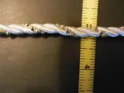 By the Yard, NEW Elegant Off-white cord with Gold Bead, 1/4" wide.