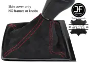 RED STITCHING REAL SUEDE MANUAL GEAR BOOT FITS JAGUAR XE 2015-2017
