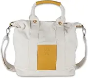 [Katie Helene] Canvas Tote Bag for Women with Zipper PU Vegan Leather Handle and Strap Travel Carryon Crossbody Shoulder Purse