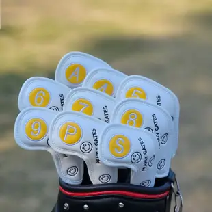 WGC高爾夫球杆套 PG笑臉杆頭套 保時捷五角星鐵桿套 保護帽套 磁鐵閉合#高爾夫球袋 高爾夫球 高爾夫球杆袋 高爾夫球