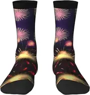 [EdWal] Soft Explosion Fireworks 3D print Moisture Wicking Socks Sports Socks for Men and Women Warm thermal Boot Hiking Socks