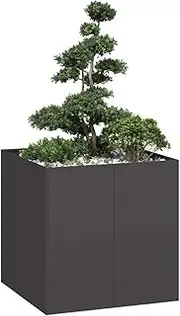 Raised Garden Bed, Elevated Planter Box Plant Container Black 80x80x80 cm Steel