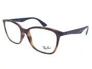 New Ray Ban Eyeglasses RB 7066 5585 Havana Tortoise Blue Optical Frame 52-17-140