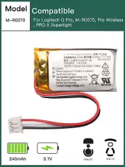 Battery for Logitech G Pro, M-R0070, Pro Wireless, PRO X Superlight, 3.7V 240mAh