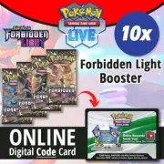 10 x Pokémon PTCGO Live TCG Forbidden Light Booster ONLINE Bulk Code Cards Lot
