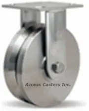 R-STA-6VSB 6" Hamilton Stainless Steel V-Groove Rigid Caster, 800 lbs Capacity