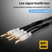 Pair Loudspeaker Single-Wire OCC Silver Plated Speaker Cable with Y Banana Plug