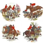 Horse Fox Hunting Riders Dogs Overglaze Waterslide Ceramic Decals