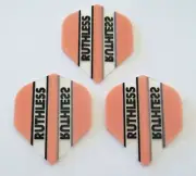 3 Sets of 3 Ruthless Standard Shape 100 micron " Pink and Clear" Dart Flights