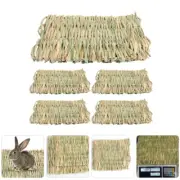 5pcs Woven Bed Mat for Rabbit Small Animal Guinea Pig Straw Mat for Summer