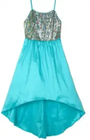 Amy Byer Big Girl's Rainbow Sequin High-Low Fanciful Dress-Size-14