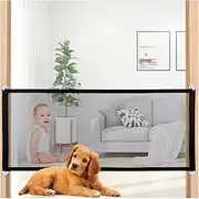 Mesh Dog Gate, Mesh Gates for Kids or Pets, 180 X 72cm Mesh Magic Pet Dog Gate, Portable Cat Barrier, Dog Gate for The House, Indoor, Stairs, Doorways No Drilling