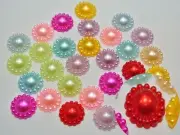 100 Mixed Color Acrylic Flatback Flower Pearl 12mm Half Pearl Scrapbook Craft