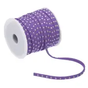 65.6ft Studded Faux Suede Cord Rope 5mm with Rivets, Purple Silver