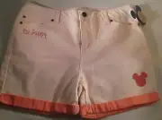 Junk Food Girls XL (14/16) Peach Mickey Mouse Denim NWT