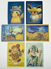 Card Sleeves Set of 6 | Pokemon Center Van Gogh Pikachu Eevee Snorlax