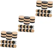 BRIGHTFUFU 3 Sets Wooden Checkers Chess Game Pieces Portable Smooth Present for Friends Family