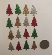 50 MARTHA STEWART CHRISTMAS GLITTER TREE TREES DIE CUTS PUNCHES CONFETTI