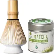 Matcha Kari Dr. Weil - Mini Matcha Tea Set - White- Ceremonial Organic Japanese Matcha and Whisk With Holder