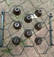 Metal Honeycomb 8 Bell Decor Outside or Inside, Screws To Wall 16” T 18” W