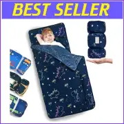 Luxurious Extra Large Toddler Nap Mat with Easy Roll-Up Design - Navy Blue