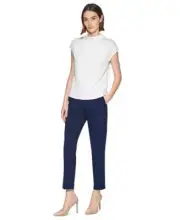 /LX005/ Tommy Hilfiger Textured Mock Neck Cap-Sleeve Knit Top Ivory Sz XL