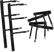 [MOBUTOFU] Shirt Stays Belt with Strong Clips Non-slip for Men Women Elastic Leg Garters Fashionable Tucking Belt