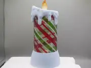 Bethlehem Lights 7" Striped Water Globe Candle w/Timer New