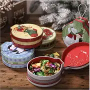 Cute Design Christmas Tinplate Box Gift Box Gift Box Small Round Can Candy Box