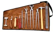 Horse Farrier Hoof Grooming Shoe Care Tools 10 Pcs Kit with Carry Bag