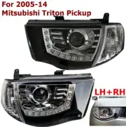 Pair Front Head Lamp Light Projector LED For 2005-2014 Mitsubishi Triton Pickup